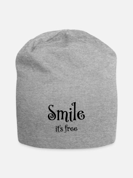 Smile. It's free - Jersey-Beanie - Grau meliert