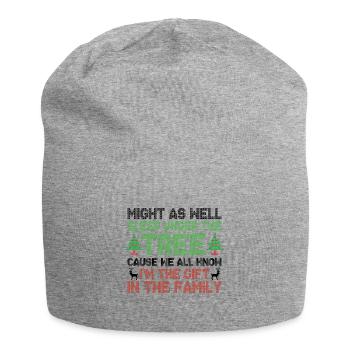 All know i'm the gift in the family - Bonnet en jersey - gris chiné - Devant