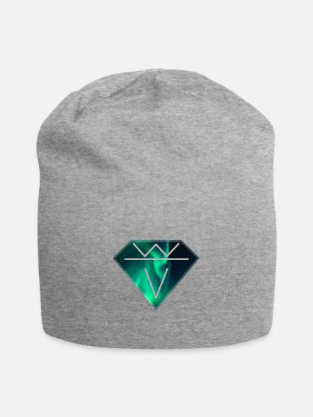 Kristall Polarlicht Diamant Grün Smaragd - Jersey-Beanie - Grau meliert