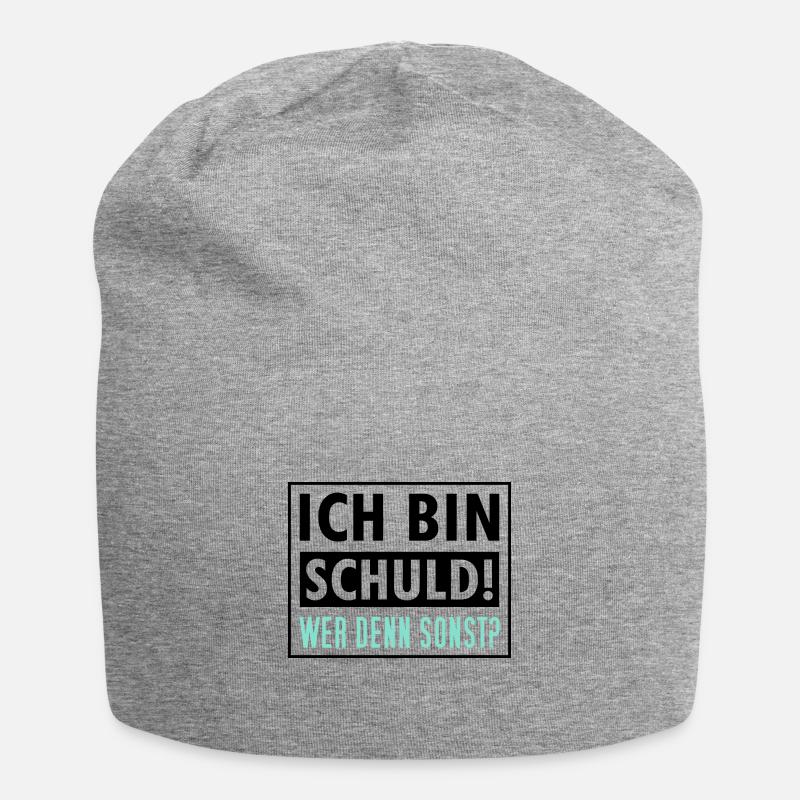 Ich Bin Schuld Wer Denn Sonst - Jersey-Beanie - Grau meliert