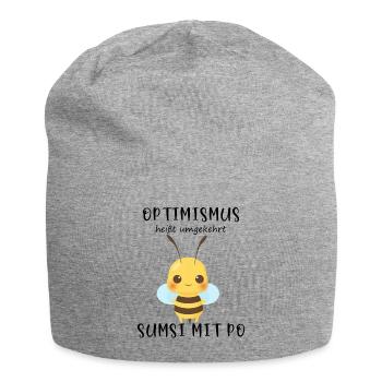 Biene Optimismus Sumsi mit Po - Jersey-Beanie - Grau meliert - Vorne