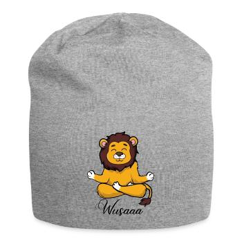 Auszeit Durchatmen Wusaaa Löwe - Jersey-Beanie - Grau meliert - Vorne