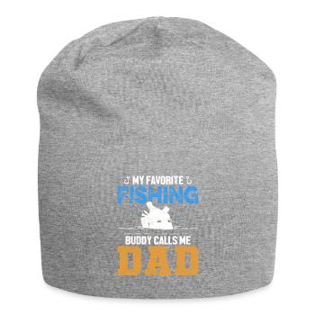 Fishing Dad - Jersey Beanie - heather grey - Front