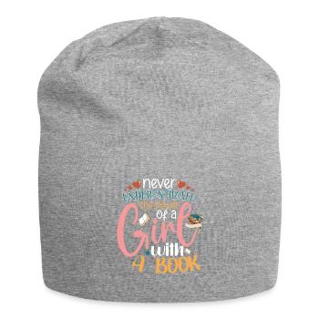 Book Reader Reading Literature Bookworm Gift Idea - Jersey Beanie - heather grey - Front