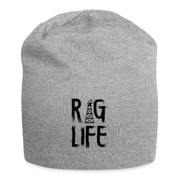Oilfield Wife Roughneck Oil Drilling Frac crew - Jersey Beanie - heather grey - Front