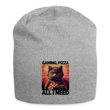 Drôles de chats Jeux Pizza Gamer Gamer Jeux - Bonnet en jersey - gris chiné - Devant