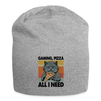 Drôles de chats Jeux Pizza Gamer Gamer Jeux - Bonnet en jersey - gris chiné - Devant