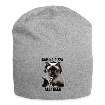 Drôles de chats Jeux Pizza Gamer Gamer Jeux - Bonnet en jersey - gris chiné - Devant