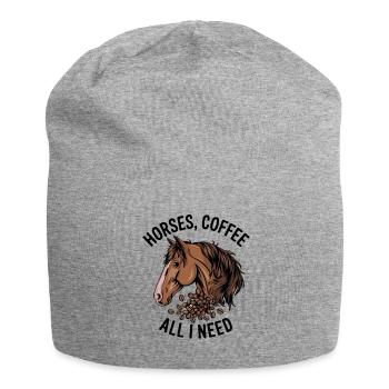 Lustiges Pferd Kunst Pferdebesitzer Pferde Kaffee - Jersey-Beanie - Grau meliert - Vorne