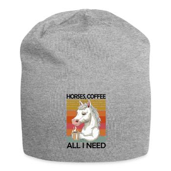 Lustiges Pferd Kunst Pferdebesitzer Pferde Kaffee - Jersey-Beanie - Grau meliert - Vorne