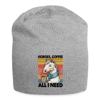Funny Horse Art Horse Owner Horses Coffee - Jersey Beanie - heather grey - Front
