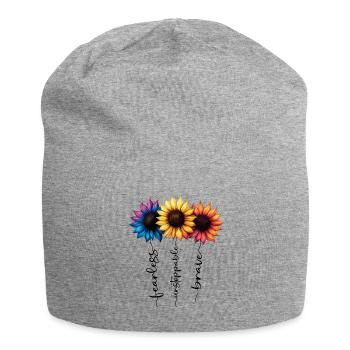 Summer Flowers Flower Inspiration Motivational Saying - Jersey Beanie - heather grey - Front