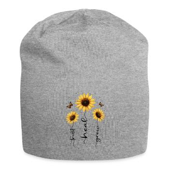 Fleurs d’été Fleur Inspiration Dicton de motivation - Bonnet en jersey - gris chiné - Devant
