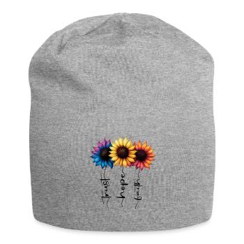 Summer Flowers Flower Inspiration Motivational Saying - Jersey Beanie - heather grey - Front