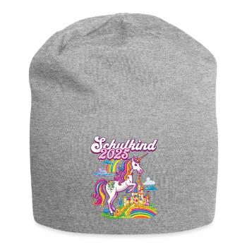 Schulkind 2025 Einhorn Einschulung Schule Schüler - Jersey-Beanie - Grau meliert - Vorne