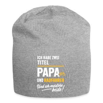 Papa und Radfahrer Vatertagsdesign - Jersey-Beanie - Grau meliert - Vorne