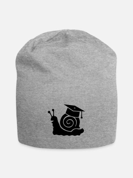 Escargot avec chapeau de docteur, thèse de doctorat, doctorat - Bonnet en jersey - gris chiné