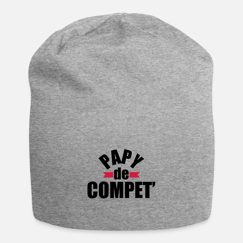 papy de compet' - cadeau papy - anniversaire papy - Bonnet en jersey - gris chiné