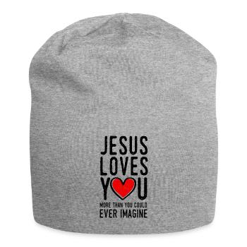 jesus liebt dich spruch - Jersey-Beanie - Grau meliert - Vorne