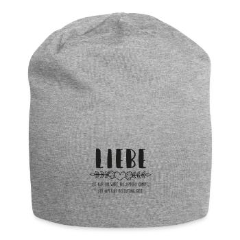 Liebe - Spruch - Bedeutung - Paar - Jersey-Beanie - Grau meliert - Vorne