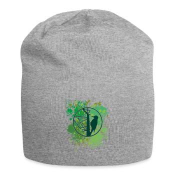 Woodpecker | Woodpecker | Silhouette | bird - Jersey Beanie - heather grey - Front
