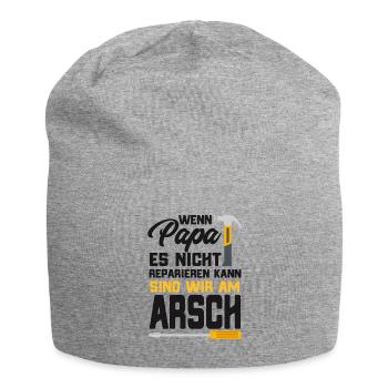 Geburtstag Handwerker Geschenk Vater reparieren - Jersey-Beanie - Grau meliert - Vorne