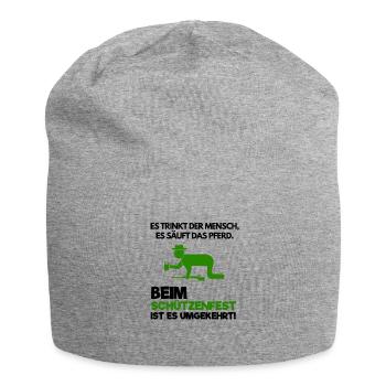 Saufen Schützenfest Schützenverein Trinken Spruch - Jersey-Beanie - Grau meliert - Vorne