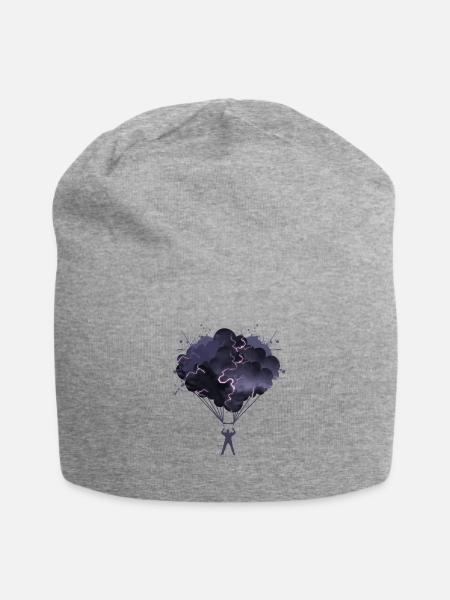 Fallschirm Gewitter skydive skydiving blitz - Jersey-Beanie - Grau meliert