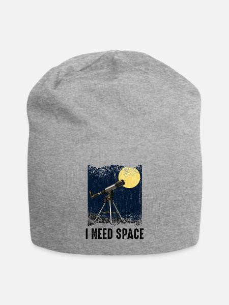 I Need Space Teleskop Cool Astronomie-Fan Geschenk - Jersey-Beanie - Grau meliert