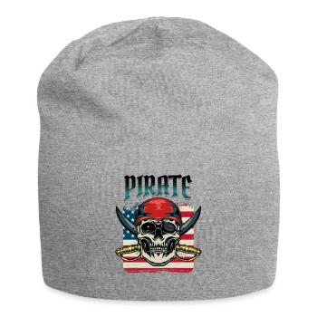 Pirate Flag Pirate Skull Saber Pirate Gift - Jersey Beanie - heather grey - Front