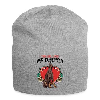 Dobermann - Jersey-Beanie - Grau meliert - Vorne