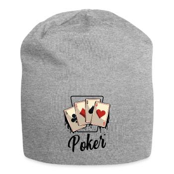 Poker - Jersey Beanie - heather grey - Front