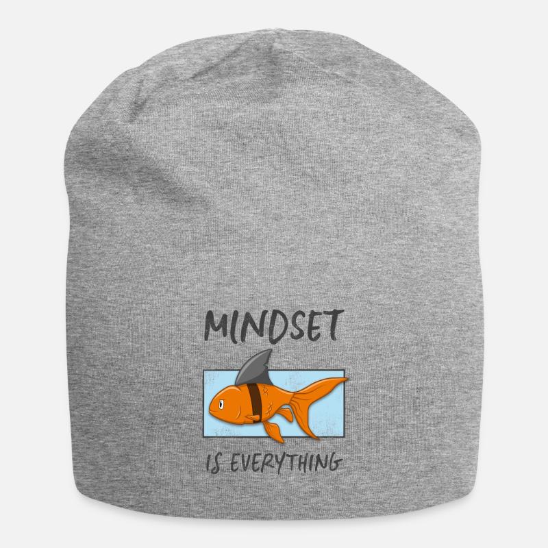 Mindset Hai Goldfisch Einstellung ist alles - Jersey-Beanie - Grau meliert