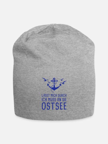 Lasst Mich Durch Ich Muss Nur An Die Ostsee Urlaub - Jersey-Beanie - Grau meliert