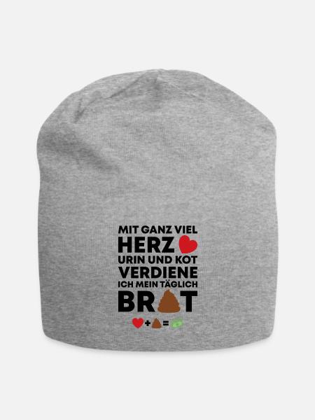 Altenpfleger Spruch Beruf Pflegekraft Pfleger Job - Jersey-Beanie - Grau meliert
