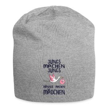 Jungs machen Jungs Männer machen Mädchen Werdender - Jersey-Beanie - Grau meliert - Vorne