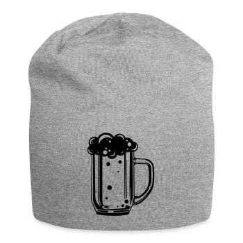 beer glass beer symbol beer mug - Jersey Beanie - heather grey - Front