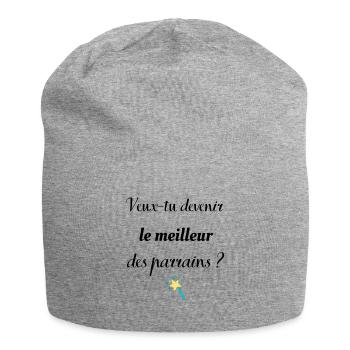 Veux-tu devenir le meilleur des parrains ? - Bonnet en jersey - gris chiné - Devant