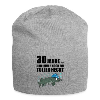 Anglergeschenk zum 30 Geburtstag 30 Ehrentag - Jersey-Beanie - Grau meliert - Vorne