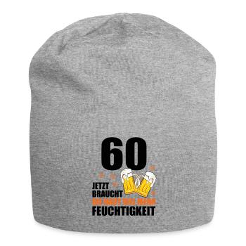 60 Geburtstag 60. Jubiläum 60 Ehrentag Bier Humor - Jersey-Beanie - Grau meliert - Vorne
