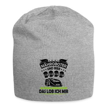 Hobbygärtner Rasenroboter Rasenmähroboter Fun - Jersey-Beanie - Grau meliert - Vorne