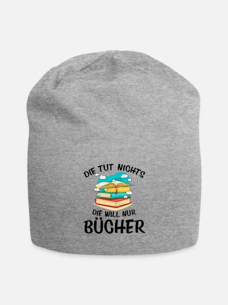 Die Tut Nichts Die Will Nur Bücher Lesen Buch Lese - Jersey-Beanie - Grau meliert
