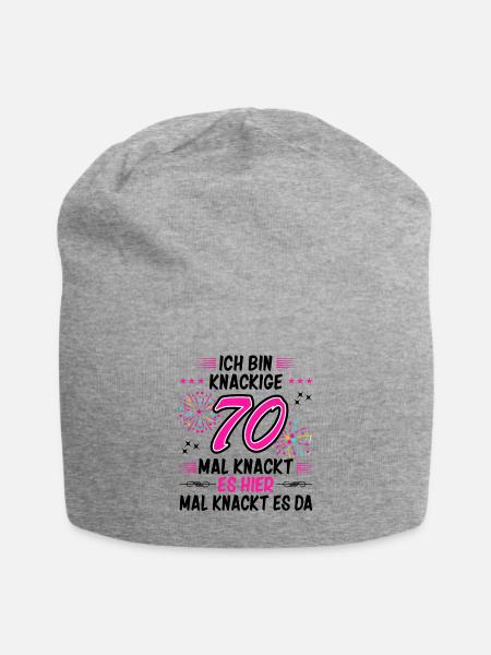 70. Geburtstag Frauen Geschenk lustig Freundin - Jersey-Beanie - Grau meliert