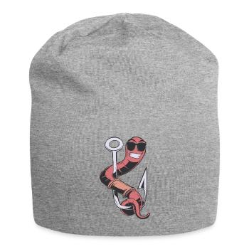 Angler hook with a worm bait fishing rod for - Jersey Beanie - heather grey - Front