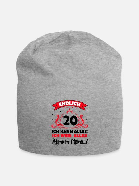 20 Geburtstag Mädchen Junge Fun Geschenk lustig - Jersey-Beanie - Grau meliert