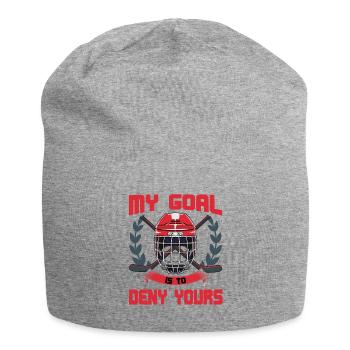 My Goal Is To Deny Yours Goalie Ice Hockey - Jersey Beanie - heather grey - Front