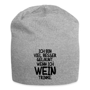Vino Weinliebhaber Geschenk Wein Weinfest Rotwein - Jersey-Beanie - Grau meliert - Vorne