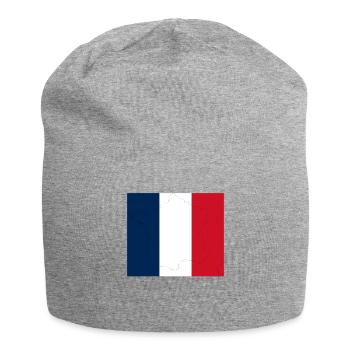 Frankreich Paris Eiffelturm Französische Fahne Fun - Jersey-Beanie - Grau meliert - Vorne