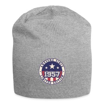 Awesome Since 1957 65th birthday - Jersey Beanie - heather grey - Front