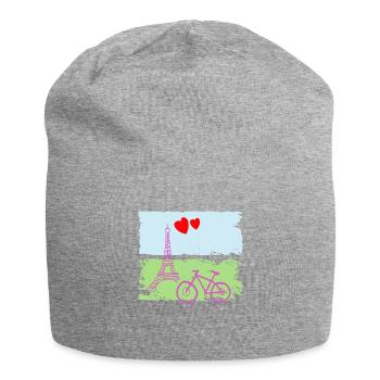 Paris Eiffelturm Frankreich Baguette Stadt Liebe - Jersey-Beanie - Grau meliert - Vorne